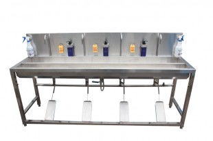 304食品級不銹鋼腳踏式洗手消毒雙水槽 GMP車間的衛(wèi)生守護(hù)者